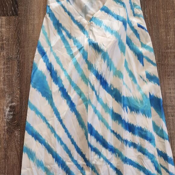 Retrofete Amika Dress in Blue Zebra Size XS NWT Sleeveless Striped Silk Maxi - Picture 8 of 13